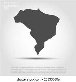 Map of Brazil. Silhouette on isolated background. Vector EPS 10 illustration.