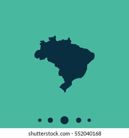 Map Of Brazil. Simple Flat Vector Icon.