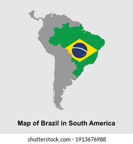 Map Of Brazil In South America Isolated Vector Illustration