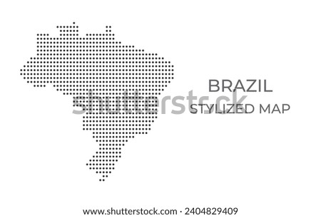 Map of Brazil in a stylized minimalist style. Simple illustration of the country map.