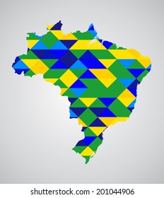 map of brazil with triangle bright abstract background concept 