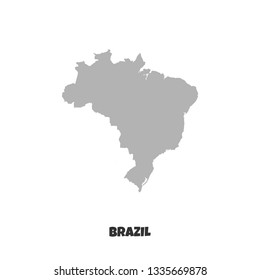 map of Brazil vector icon isolated on white background. - Vector illustration