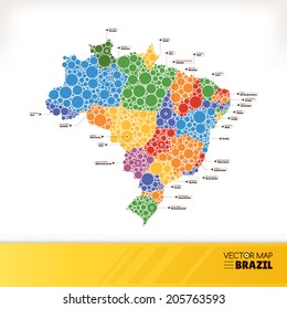 Map of Brazil vector illustration