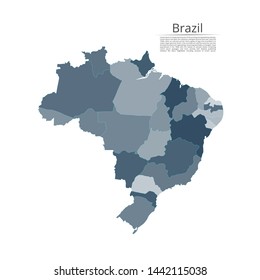 Map of the Brazil. Vector image of a global map in the form of regions (regions) in Italy. Easy to edit