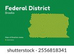 Map of the Brazilian Federal District with Brasília as the Center, Circular Spiral pattern. 