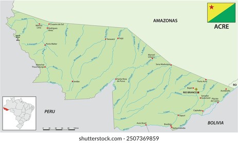 Map of the Brazilian state of Acre