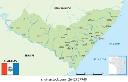 Mapa do estado brasileiro de Alagoas