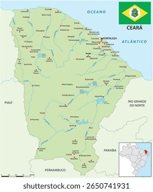 Mapa do estado brasileiro do Ceará