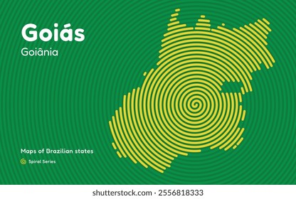 Map of the Brazilian State of Goiás with Goiânia as the Center, Circular Spiral pattern. 