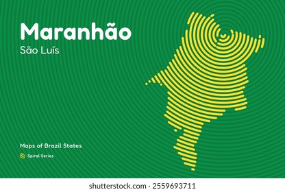 Map of the Brazilian State of Maranhão with São Luís as the Center, Circular Spiral pattern.