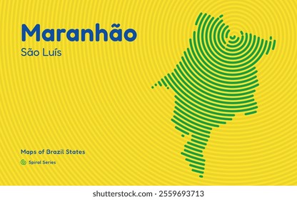 Map of the Brazilian State of Maranhão with São Luís as the Center, Circular Spiral pattern.