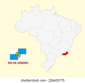 Map Brazilian State Rio De Janeiro Stock Vector Royalty Free
