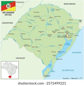 Map of the Brazilian state of rio grande do sul