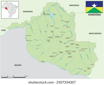 Map of the Brazilian state of Rondonia