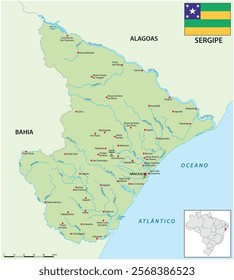 Map of the Brazilian state of Sergipe