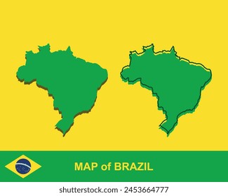 Mapa de la Ilustración vectorial República Federativa de Brasil.
