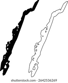 Map of Breakneck Pond Connecticut USA Silhouette Flat and Outline Design