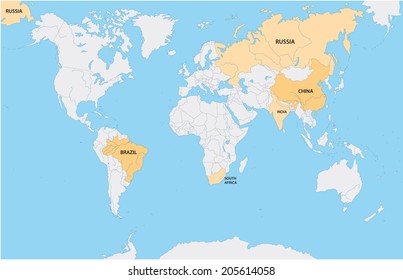 map of the BRICS states