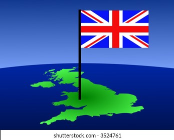 mapa de la ilustración de la bandera británica