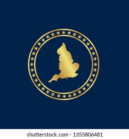Map of Britain gold emblem.