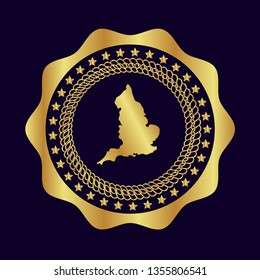 Map of Britain gold emblem.