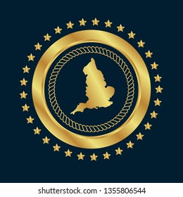 Map of Britain gold emblem.