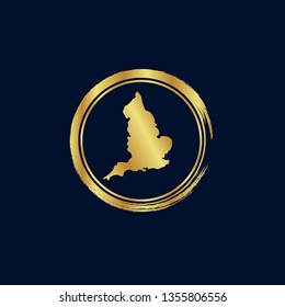 Map of Britain gold emblem.