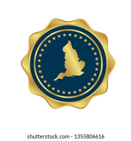 Map of Britain gold emblem.