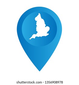 Map of Britain and map pin. Designed for your web site design, logo, app, UI