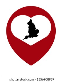 Map of Britain and map pin. Designed for your web site design, logo, app, UI