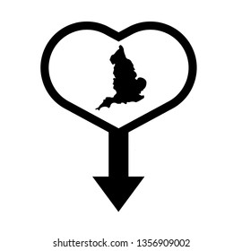 Map of Britain and map pin. Designed for your web site design, logo, app, UI