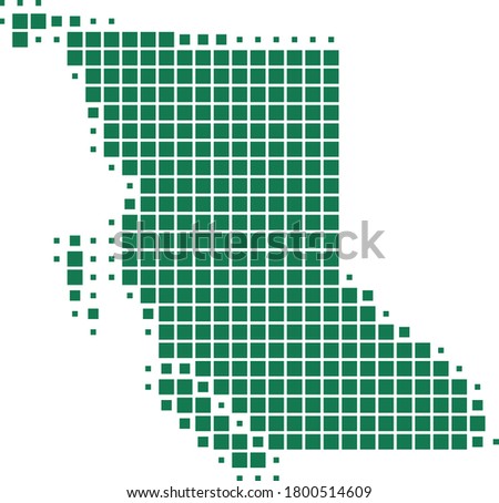 Map of British Columbia on white