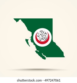 Map of British Columbia in Organisation of Islamic Cooperation (OIC) flag colors


