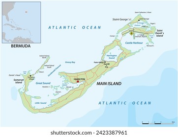 Map of the British Overseas Territories Bermuda