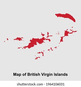 Map of the British Virgin islands isolated vector illustration