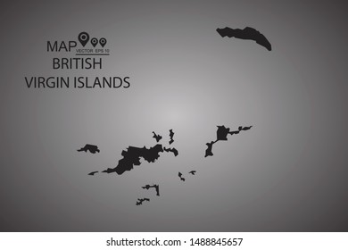 Map of British Virgin Islands. Vector illustration eps 10.