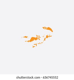 Map of British Virgin Islands Vector Illustration

