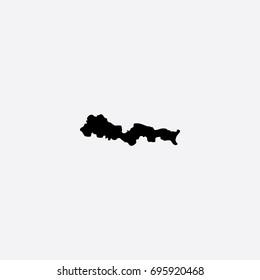 Map of Brod-Posavina County - Croatia Vector Illustration Silhouette Design