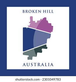 Map Of Broken Hill City Geometric Creative Logo
