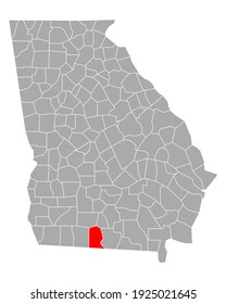 Map of Brooks in Georgia on white