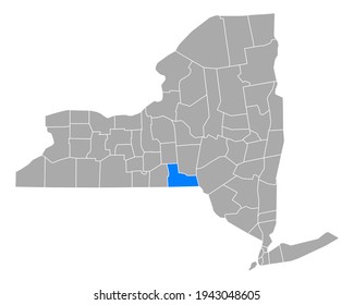 Map of Broome in New York on white