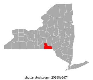 Mapa de Broome en Nueva York en blanco