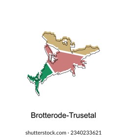 map of Brotterode Trusetal vector design template, national borders and important cities illustration