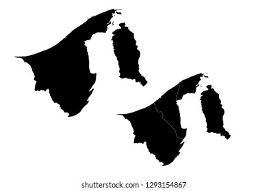 Map - Brunei Darussalam Couple Set , Map of Brunei Darussalam,Vector illustration eps 10. - Vector
