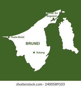 Map of brunei darussalam vector illustration symbol design