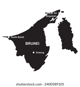 Map of brunei darussalam vector illustration symbol design