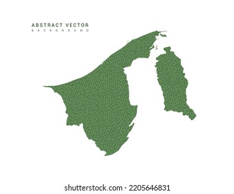 Map of Brunei green simple outline. Stylized minimal line design vector.