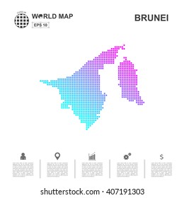 Map Of Brunei pixel Vector