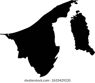 Karte von Brunei Silhouette Flat Design