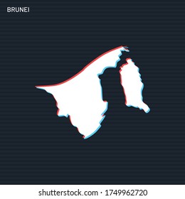 Map of Brunei Vector Design Template On Dark Background.